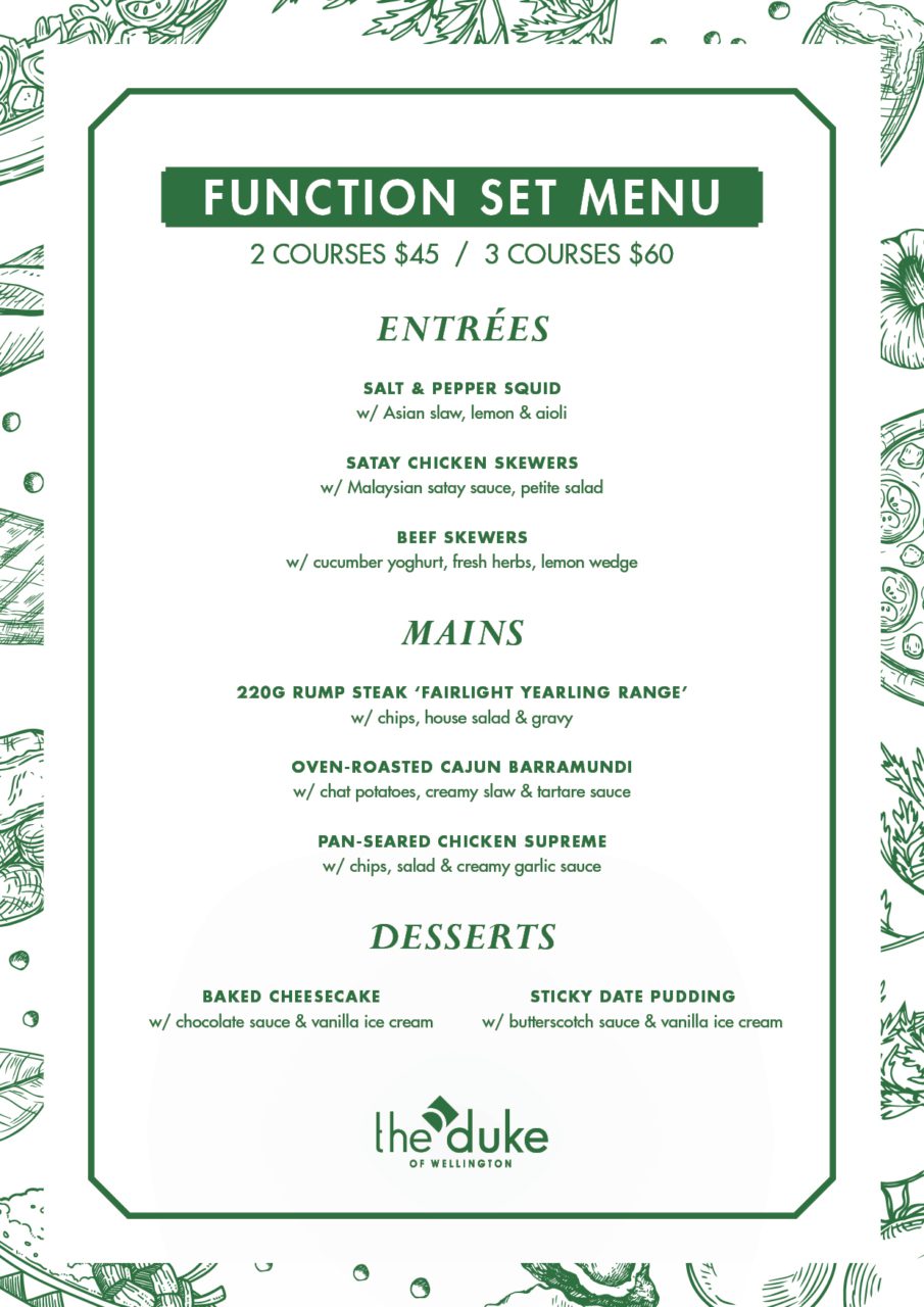 Duke Function Menu (May 2025)