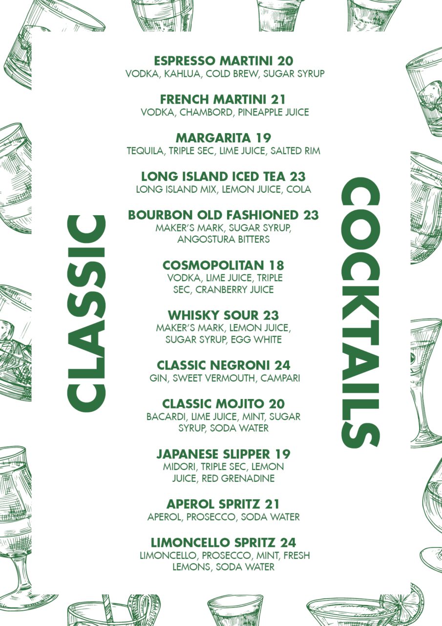 Duke Cocktail List A4 v32