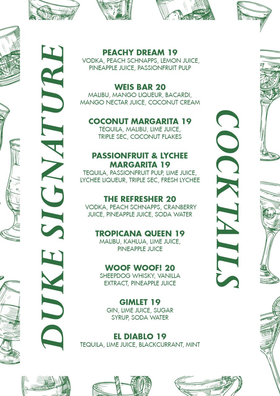 Duke Cocktail List A4 v33